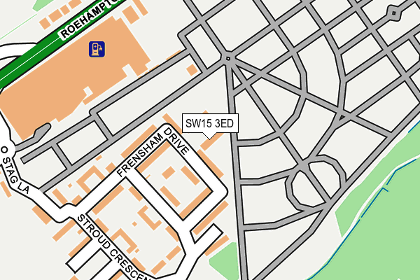 SW15 3ED map - OS OpenMap – Local (Ordnance Survey)