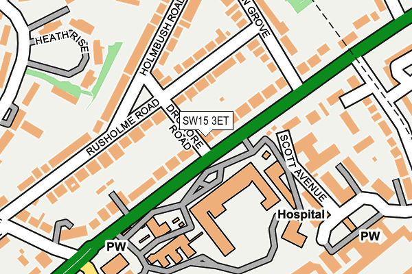 SW15 3ET map - OS OpenMap – Local (Ordnance Survey)