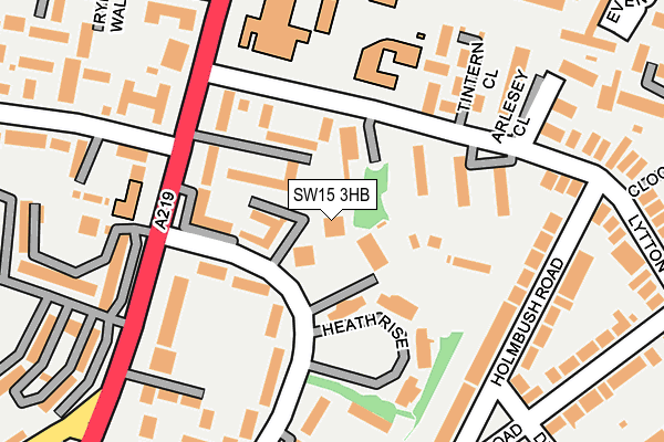 SW15 3HB map - OS OpenMap – Local (Ordnance Survey)