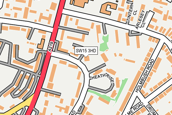 SW15 3HD map - OS OpenMap – Local (Ordnance Survey)