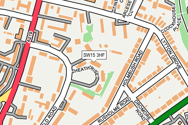 SW15 3HF map - OS OpenMap – Local (Ordnance Survey)