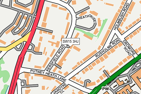 SW15 3HJ map - OS OpenMap – Local (Ordnance Survey)