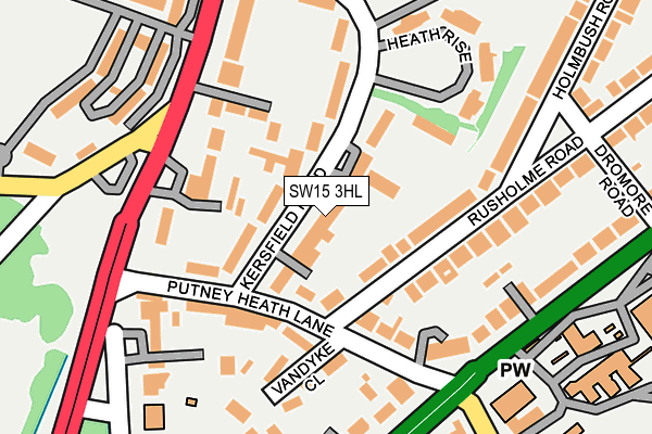 SW15 3HL map - OS OpenMap – Local (Ordnance Survey)