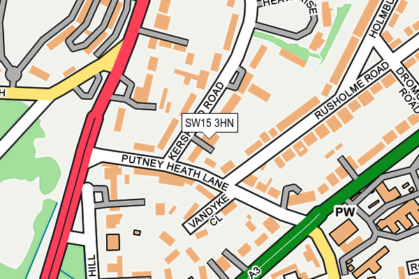 SW15 3HN map - OS OpenMap – Local (Ordnance Survey)