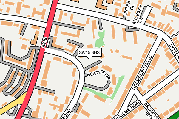 SW15 3HS map - OS OpenMap – Local (Ordnance Survey)