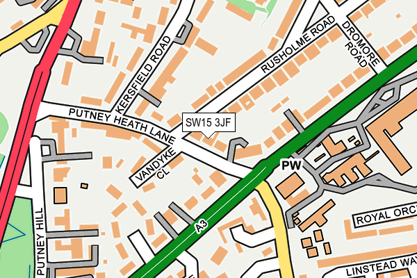 SW15 3JF map - OS OpenMap – Local (Ordnance Survey)