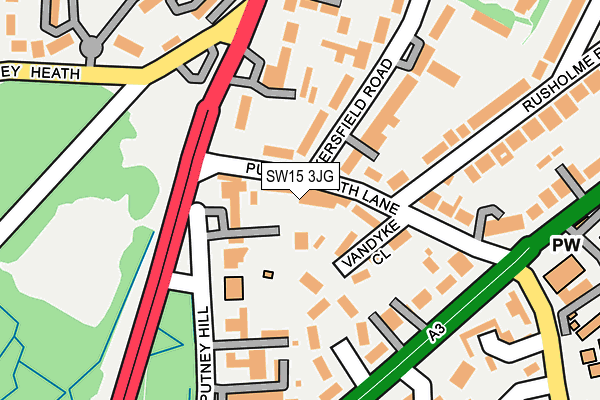 SW15 3JG map - OS OpenMap – Local (Ordnance Survey)