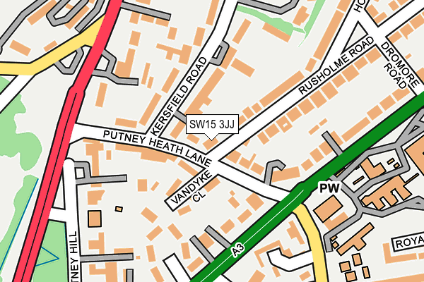 SW15 3JJ map - OS OpenMap – Local (Ordnance Survey)