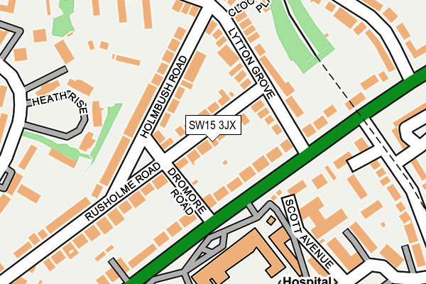 SW15 3JX map - OS OpenMap – Local (Ordnance Survey)