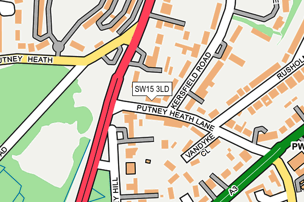 SW15 3LD map - OS OpenMap – Local (Ordnance Survey)