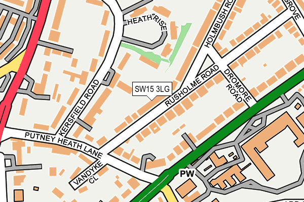 SW15 3LG map - OS OpenMap – Local (Ordnance Survey)