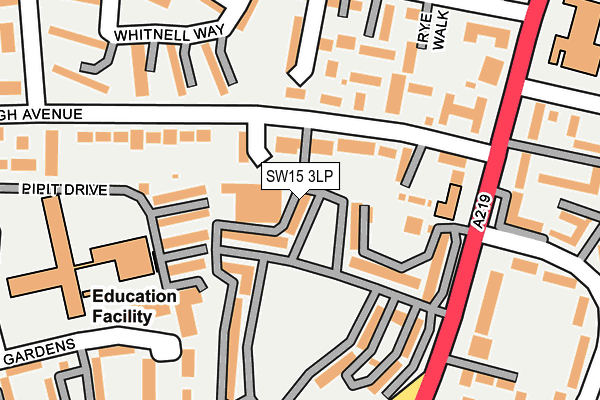 SW15 3LP map - OS OpenMap – Local (Ordnance Survey)