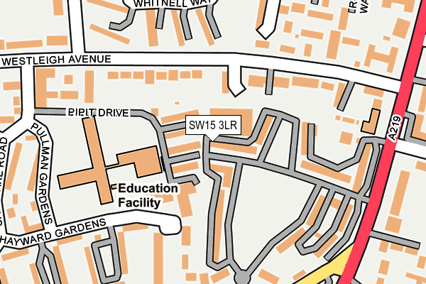 SW15 3LR map - OS OpenMap – Local (Ordnance Survey)