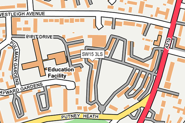 SW15 3LS map - OS OpenMap – Local (Ordnance Survey)