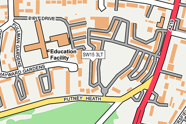 SW15 3LT map - OS OpenMap – Local (Ordnance Survey)