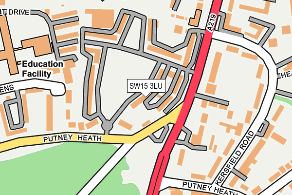 SW15 3LU map - OS OpenMap – Local (Ordnance Survey)
