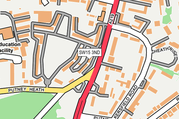SW15 3ND map - OS OpenMap – Local (Ordnance Survey)