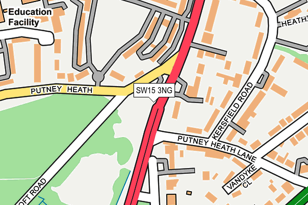 SW15 3NG map - OS OpenMap – Local (Ordnance Survey)