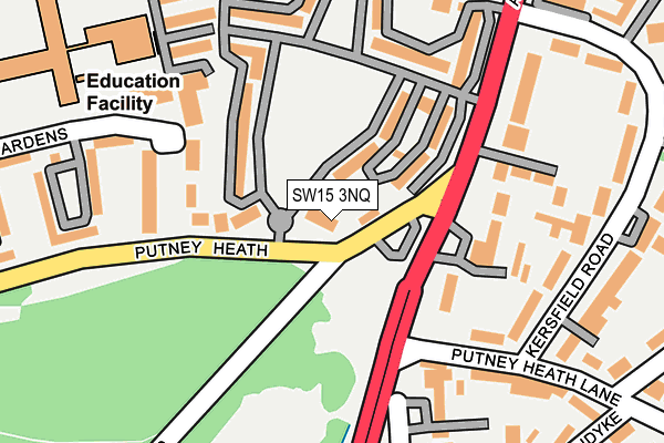 SW15 3NQ map - OS OpenMap – Local (Ordnance Survey)