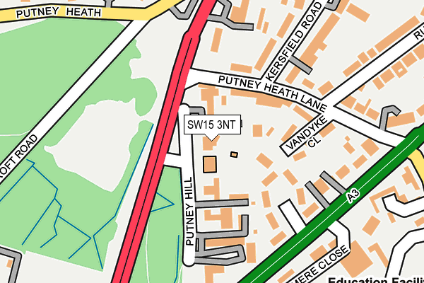 SW15 3NT map - OS OpenMap – Local (Ordnance Survey)