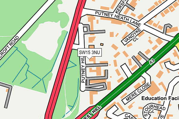 SW15 3NU map - OS OpenMap – Local (Ordnance Survey)