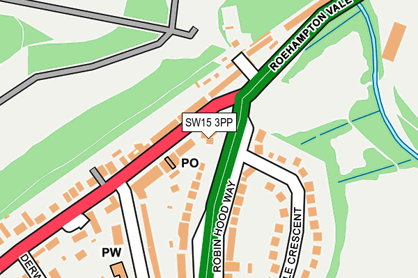 SW15 3PP map - OS OpenMap – Local (Ordnance Survey)
