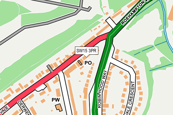 SW15 3PR map - OS OpenMap – Local (Ordnance Survey)