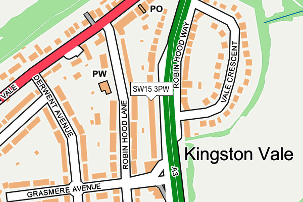 SW15 3PW map - OS OpenMap – Local (Ordnance Survey)