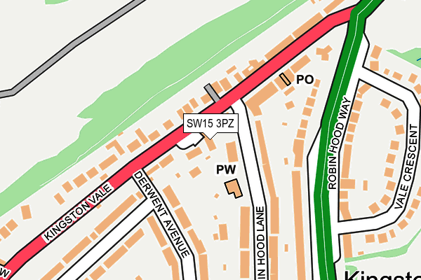 SW15 3PZ map - OS OpenMap – Local (Ordnance Survey)
