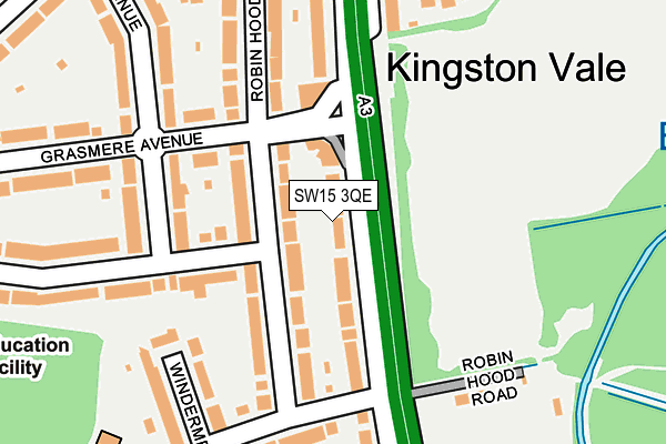 SW15 3QE map - OS OpenMap – Local (Ordnance Survey)