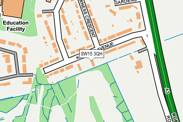 SW15 3QH map - OS OpenMap – Local (Ordnance Survey)