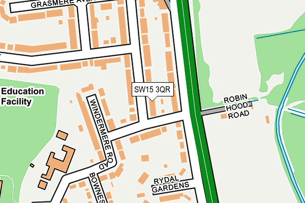 SW15 3QR map - OS OpenMap – Local (Ordnance Survey)