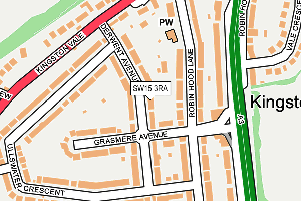SW15 3RA map - OS OpenMap – Local (Ordnance Survey)
