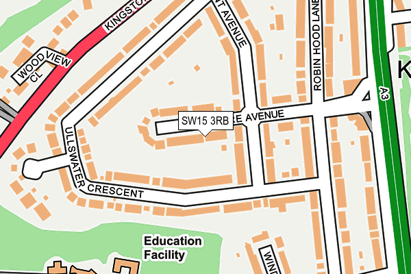 SW15 3RB map - OS OpenMap – Local (Ordnance Survey)