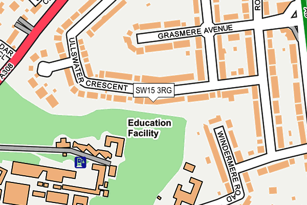 SW15 3RG map - OS OpenMap – Local (Ordnance Survey)