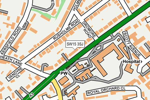SW15 3SJ map - OS OpenMap – Local (Ordnance Survey)