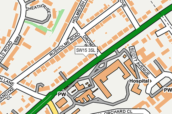 SW15 3SL map - OS OpenMap – Local (Ordnance Survey)