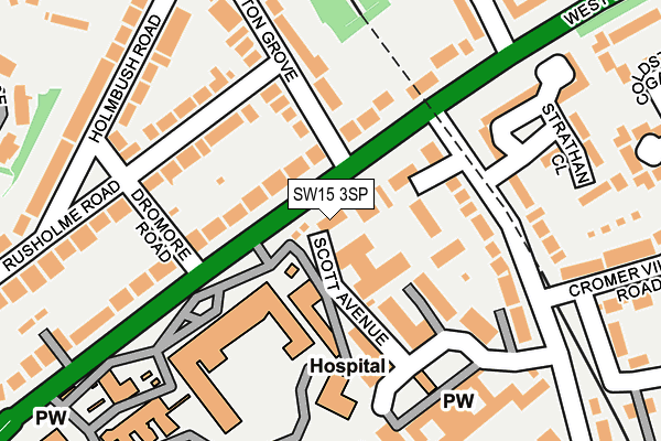 SW15 3SP map - OS OpenMap – Local (Ordnance Survey)