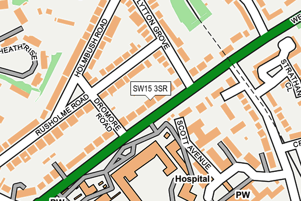 SW15 3SR map - OS OpenMap – Local (Ordnance Survey)