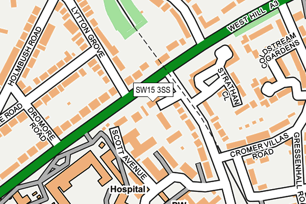 SW15 3SS map - OS OpenMap – Local (Ordnance Survey)