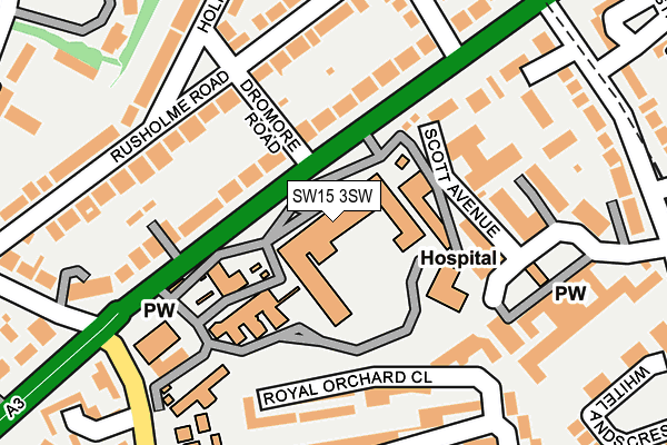 SW15 3SW map - OS OpenMap – Local (Ordnance Survey)