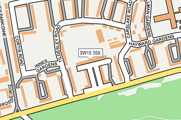 SW15 3SX map - OS OpenMap – Local (Ordnance Survey)