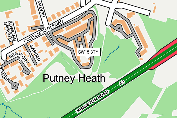 SW15 3TY map - OS OpenMap – Local (Ordnance Survey)