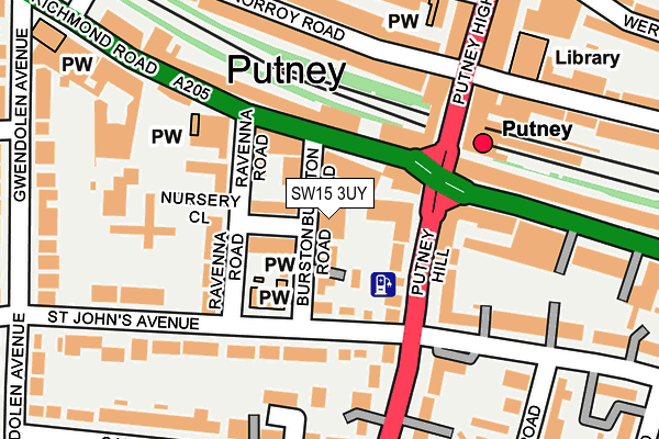 SW15 3UY map - OS OpenMap – Local (Ordnance Survey)
