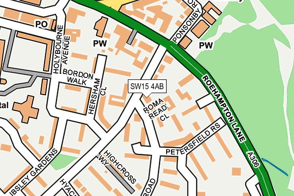 SW15 4AB map - OS OpenMap – Local (Ordnance Survey)