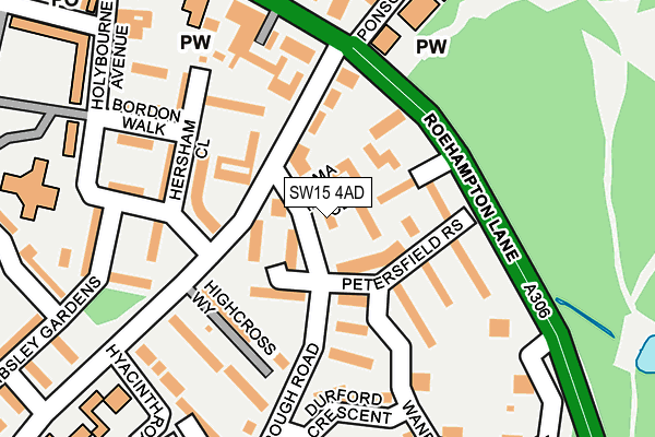 SW15 4AD map - OS OpenMap – Local (Ordnance Survey)