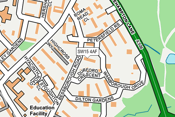 SW15 4AF map - OS OpenMap – Local (Ordnance Survey)