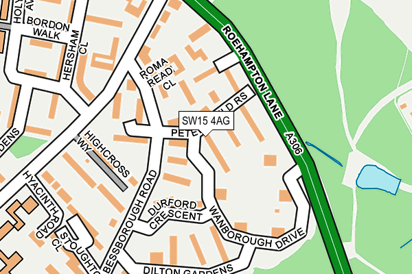 SW15 4AG map - OS OpenMap – Local (Ordnance Survey)