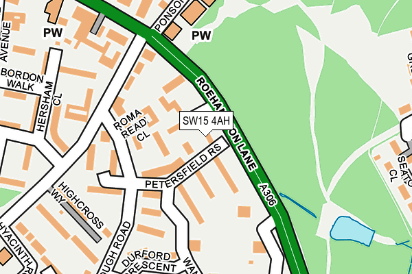 SW15 4AH map - OS OpenMap – Local (Ordnance Survey)