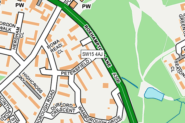 SW15 4AJ map - OS OpenMap – Local (Ordnance Survey)